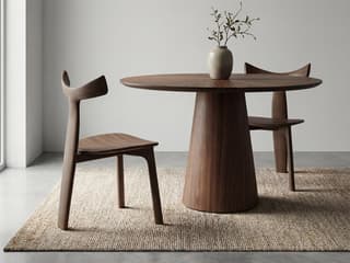 Urbia Modern Brazillian Walnut Wood Dining Room Set