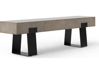 Urbia Outdoor Industrial Dark Grey Black Concrete Bench