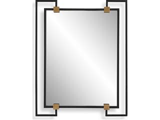 Uttermost Ivey Black Antiqued Brushed Gold Rectangular Wall Mirror