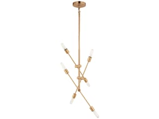Axis 6-Light Chandelier in Satin Brass with Articulating Arms