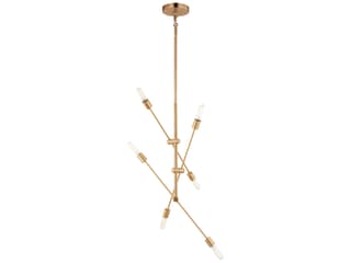 Axis 6-Light Chandelier in Satin Brass with Articulating Arms