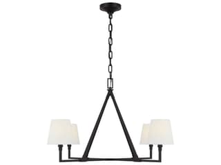 Visual Comfort Studio Perth 4-Light Aged Iron Black Chandelier