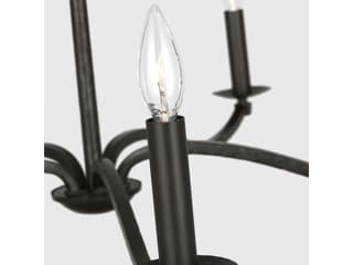 Visual Comfort Studio Wellen 5-Light Aged Iron Black Candelabra Chandelier
