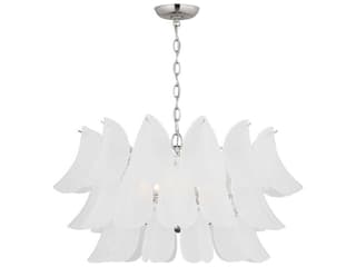 Chloe 5-Light Chandelier in Polished Nickel with Etched Glass