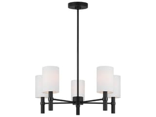 Visual Comfort Studio Manor 5-Light Midnight Black Cylinder Chandelier