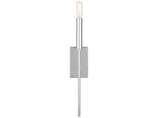Brianna 1-Light Wall Sconce in Polished Nickel with White Linen Shade