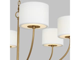 Visual Comfort Studio Sawyer 6-Light Burnished Brass Drum Chandelier
