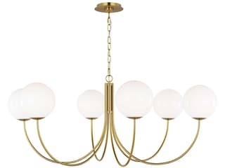 Visual Comfort Studio Noemie 6-Light Burnished Brass Globe Chandelier