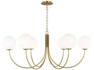 Visual Comfort Studio Noemie 6-Light Burnished Brass Globe Chandelier