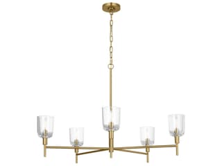 Visual Comfort Studio Hartley 5-Light Burnished Brass Candelabra Chandelier