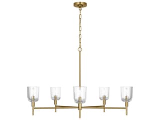 Visual Comfort Studio Hartley 5-Light Burnished Brass Candelabra Chandelier