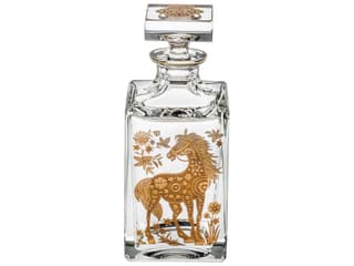 Golden Whisky Decanter with Gold Horse