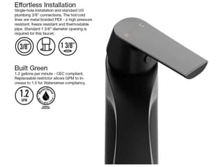 Vigo Penela Matte Black 1-Handle Vessel ADA Bathroom Faucet