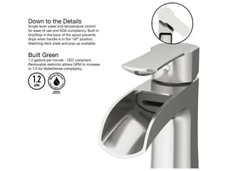 Vigo Paloma Brushed Nickel 1-Handle Waterfall Vessel Bathroom Faucet