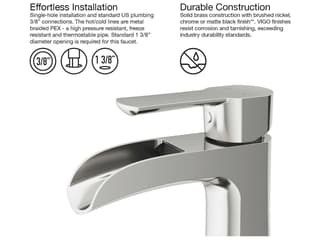 Vigo Paloma Brushed Nickel 1-Handle Waterfall Vessel Bathroom Faucet