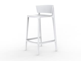 Africa White Matte Resin Counter Stool Set of 4