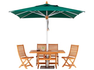 Woodline Shade Solutions Bravura Aluminum 11.5 Foot Square Pulley Lift Outdoor Umbrella