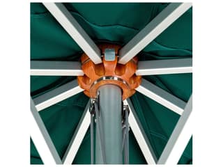 Woodline Shade Solutions Bravura Aluminum 11.5 Foot Square Pulley Lift Outdoor Umbrella