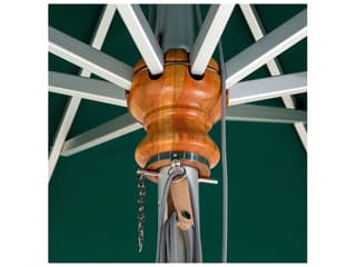 Woodline Shade Solutions Bravura Aluminum 11.5 Foot Square Pulley Lift Outdoor Umbrella