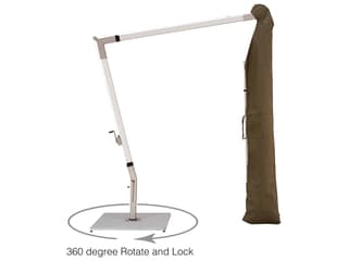 Woodline Shade Solutions Pendulum Aluminum Cantilever 11.5 Foot Square Crank Lift Outdoor Patio Umbrella