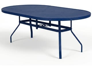 Windward Design Group Avalon II Aluminum Oval Patio Dining Table with Umbrella Hole