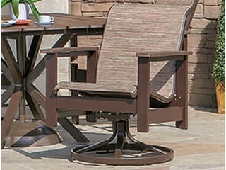 Windward Design Group Kingston Sling MGP Arm Swivel Rocker Dining Chair - Thumbnail 2