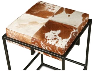 World Interiors Melbourne Cowhide Leather Counter Stool - Thumbnail 4