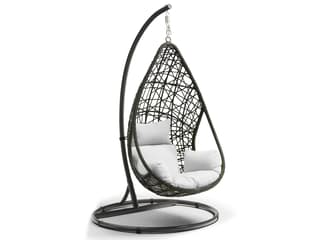 Whiteline Modern Living Outdoor Bravo Grey White Aluminum Cushion Swing