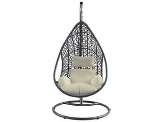 Whiteline Modern Living Outdoor Bravo Grey White Aluminum Cushion Swing