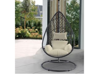 Whiteline Modern Living Outdoor Bravo Grey White Aluminum Cushion Swing