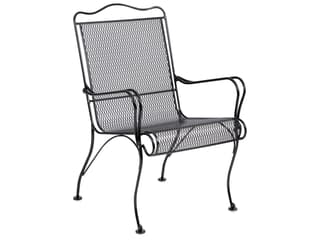 Tucson Wrought Iron High Back Outdoor Patio Dining Arm Chair