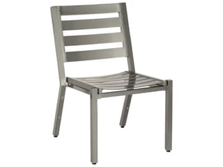 Woodard Palm Coast Slat Aluminum Stackable Outdoor Dining Side Chair
