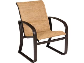 Woodard Cayman Isle Padded Sling Aluminum Outdoor Patio Dining Arm Chair