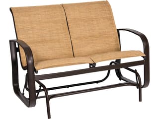Woodard Cayman Isle Padded Sling Aluminum Glider Outdoor Loveseat