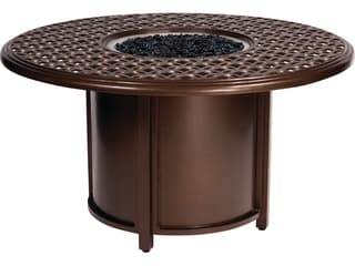 Casa Cast Aluminum Round Chat Height Outdoor Patio Fire Pit Table