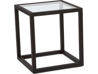 Woodard Salona By Joe Ruggiero Aluminum Square Glass Top Outdoor End Table