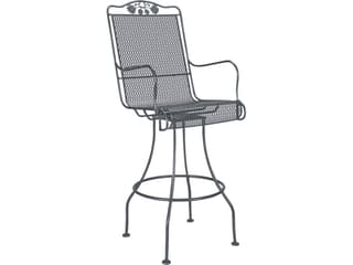Briarwood Wrought Iron Swivel Outdoor Patio Bar Stool in Various Finishes
