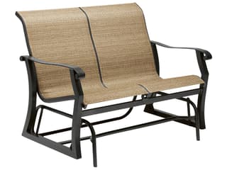 Woodard Cortland Sling Aluminum Glider Outdoor Loveseat
