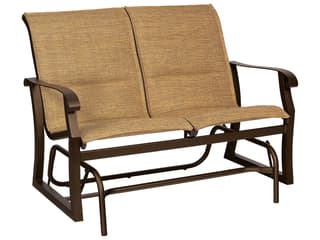 Woodard Cortland Padded Sling Aluminum Glider Outdoor Patio Loveseat