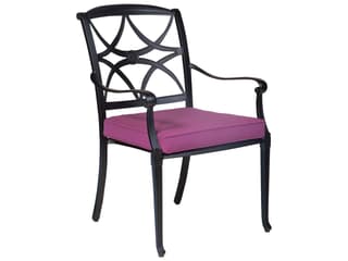 Woodard Wiltshire Cast Aluminum Patio Dining Arm Chair with Cushion