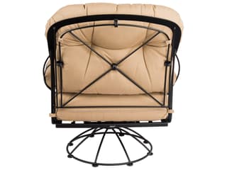 Woodard Derby Cushion Wrought Iron Swivel Rocker Outdoor Patio Lounge Chair