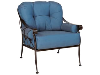 Woodard Derby Cushion Wrought Iron Patio Lounge Chair