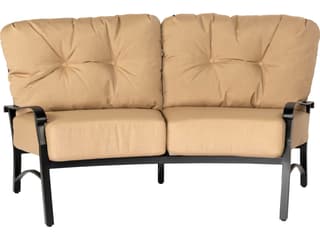 Woodard Cortland Cushion Aluminum Crescent Patio Loveseat