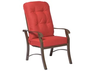 Woodard Cortland Cushion Aluminum High Back Patio Dining Arm Chair