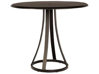 Solid Cast Aluminum Round Patio Bar Table with Umbrella Hole