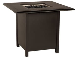 Solid Cast Aluminum Square Counter Coffee Height Outdoor Patio Fire Pit Table