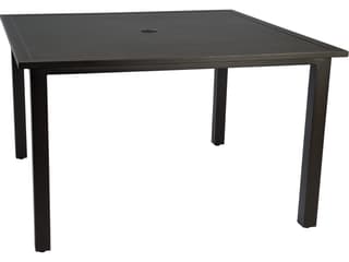 Elemental Aluminum Square Patio Dining Table with Umbrella Hole