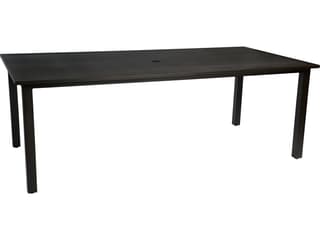 Elemental Aluminum Rectangular Outdoor Dining Table with Umbrella Hole