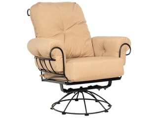 Woodard Terrace Cushion Wrought Iron Smaller Swivel Rocker Outdoor Patio Lounge Chair