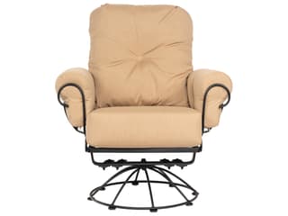 Woodard Terrace Cushion Wrought Iron Smaller Swivel Rocker Outdoor Patio Lounge Chair
